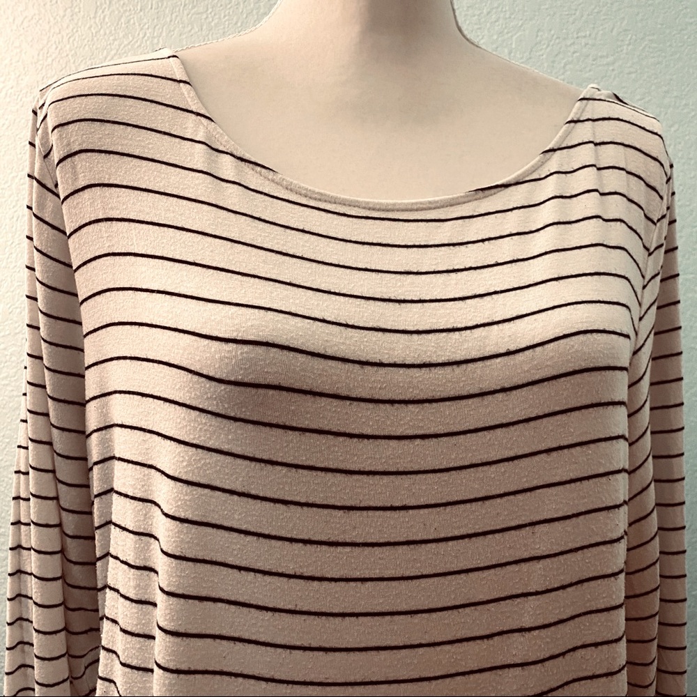 Motherhood Maternity Soft White/Black Stripe Top